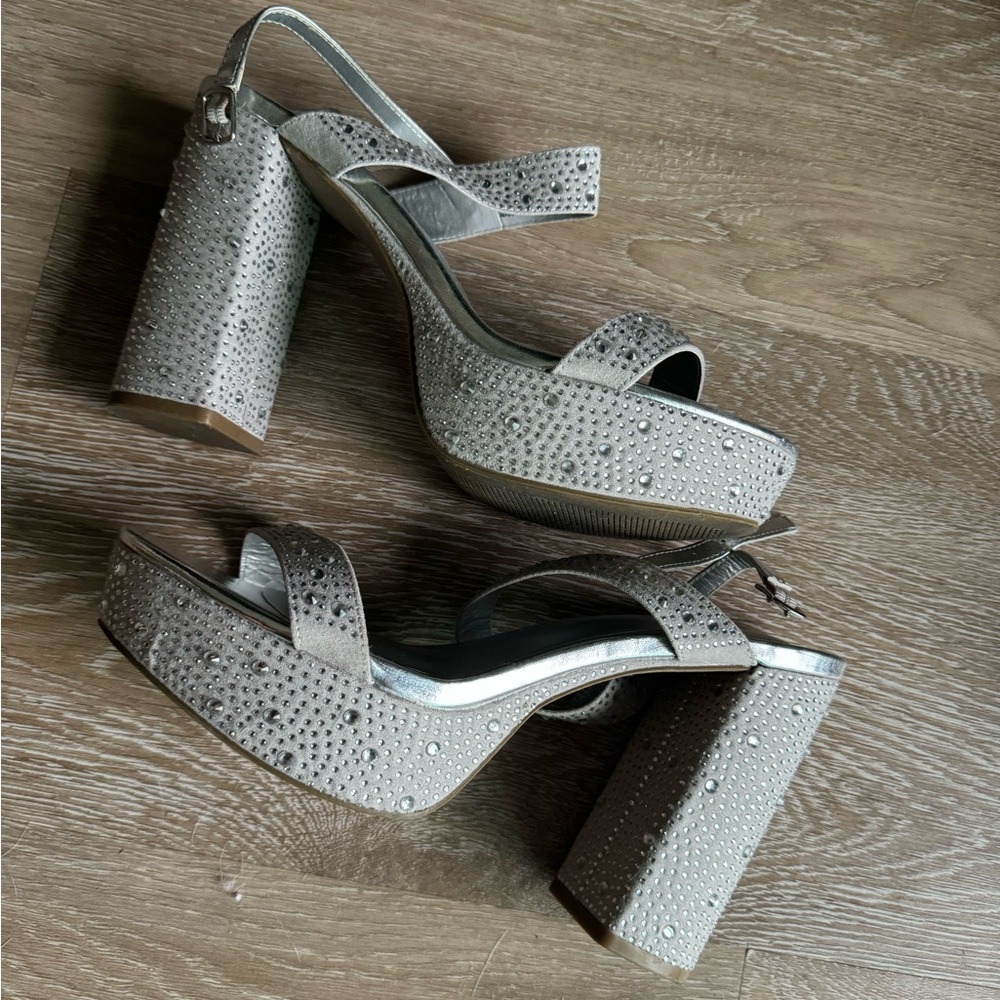 Lulu’s Silver Platform Heels
